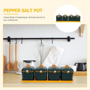 PTOOTP Kitchen Seasoning Jar Nordic Style Green Plastic 1 Set For Storing Pepper Powder