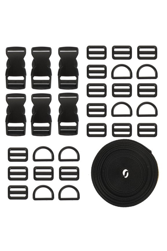 Portable Luggage Strap Multi-Function Luggage Belt Black Nylon 1 Set