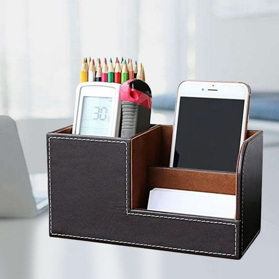 PTOOTP Black Desk Organizer Pen Holder for Office Supplies and Stationery Storage, Practical and