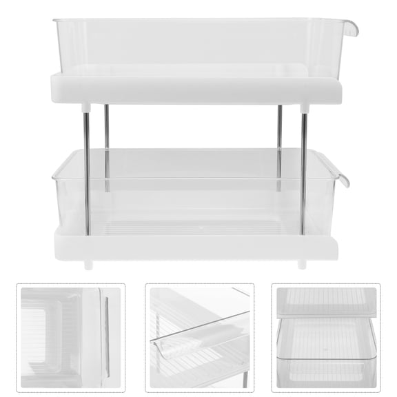 PTOOTP Under Sink Organizer Stainless Steel Kitchen Storage Shelf for Bathroom Cabinet and Pantry 1 Set