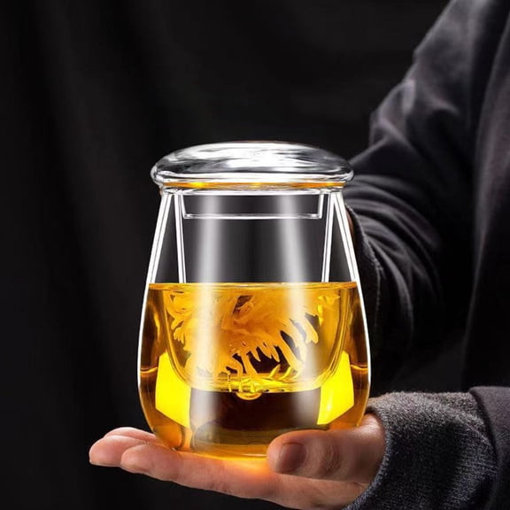 PTOOTP 1Set Simple and Elegant Glass Tea Maker with High Heat Resistance for Home Brewing