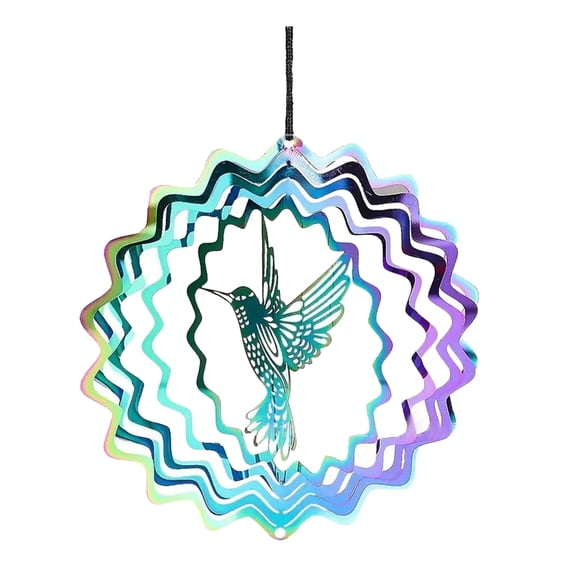 PTOOTP 1Set Metal Rotating Wind Catchers Hanging Ornament for Garden Patio Lawn Decoration