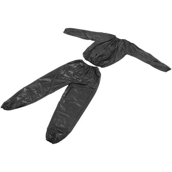 PTOOTP 1Set Comfortable Black Sweat Suit with Top and Pants for Gym Use