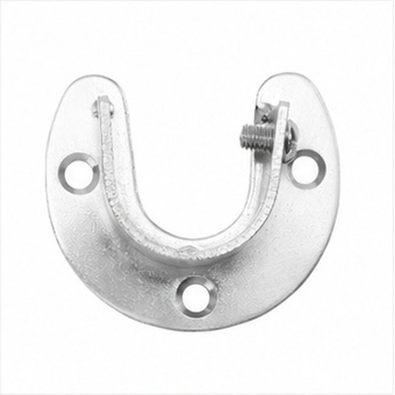 PTOOTP 1Set Stainless Steel Closet Rail Bracket Plated Silver Closet Rod Base with Easy Installation