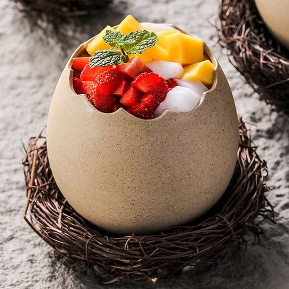 PTOOTP 1Set Versatile Ceramic Eggshell Vase with Bird Nest Perfect Decorative Piece