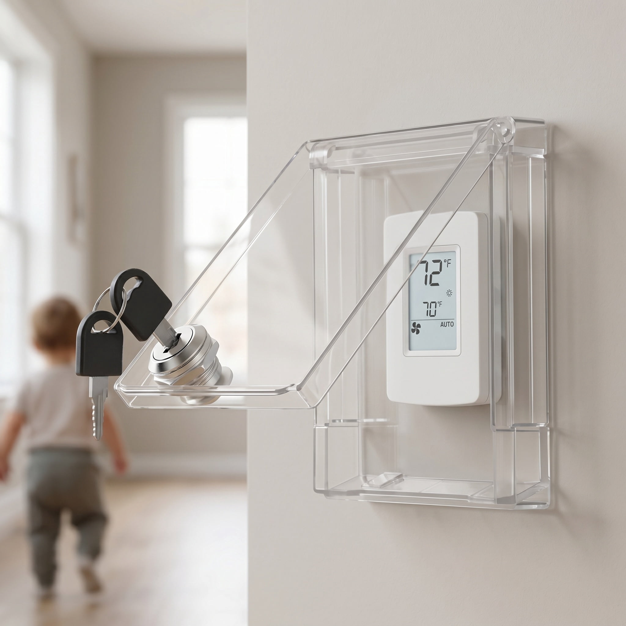 PTOOTP 1Set Transparent Plastic Switch Protector Cover with Lock for ...