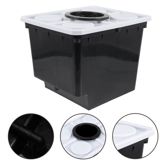 PTOOTP Black Plastic Soilless Cultivation Bucket for Balcony Garden, Planter Container for Indoor Outdoor Plants
