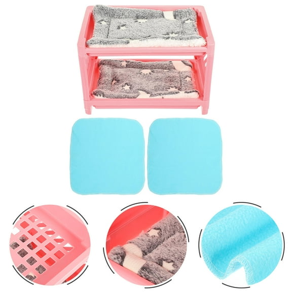 PTOOTP 1Set Wear Resistant Pink Hamster Bed Double Layer Small Pet Sleeping Bed for Home