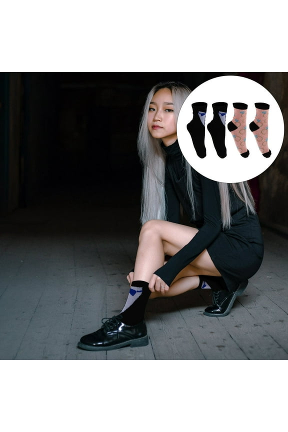 2 Pairs Mid-Calf Socks Stylish Bride and Groom Stockings, Free Size, Comfortable and