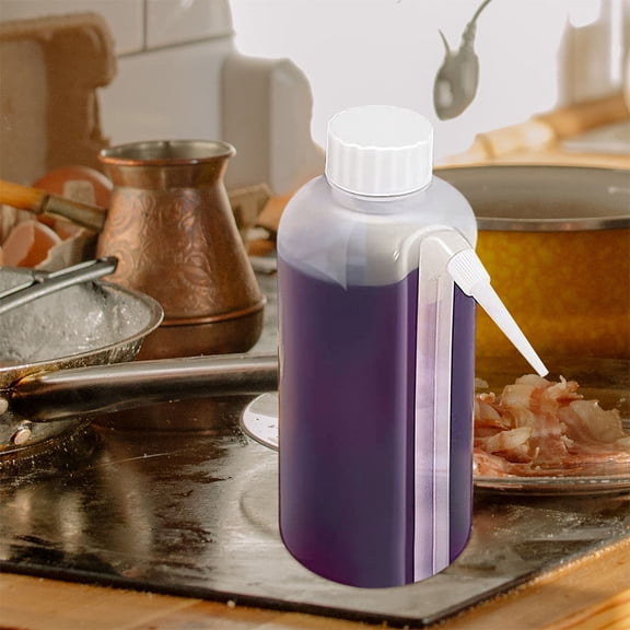 PTOOTP 2Pcs Reusable Transparent Sauce Bottles for Kitchen Use with Side Straw No Drip and Controlled Squeeze