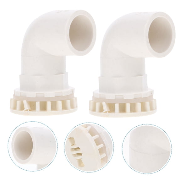 PTOOTP 2-Pack PVC Elbow Pipe Connectors for Plumbing, Water Systems, and Aquatic Drainage Applications, and Easy to Install