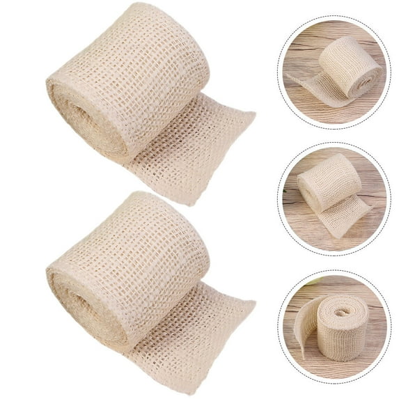 PTOOTP Beige Linen Ribbon for Wrapping, Craft Projects, Decoration, and Packaging Supplies