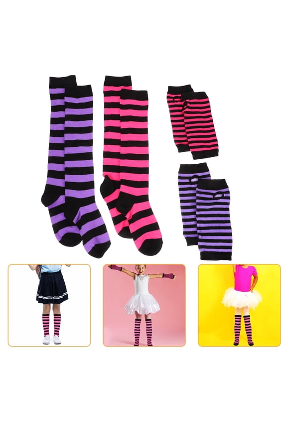 2 Sets Arm Socks For Women For Comfortable Material Warmth Polyester Multi