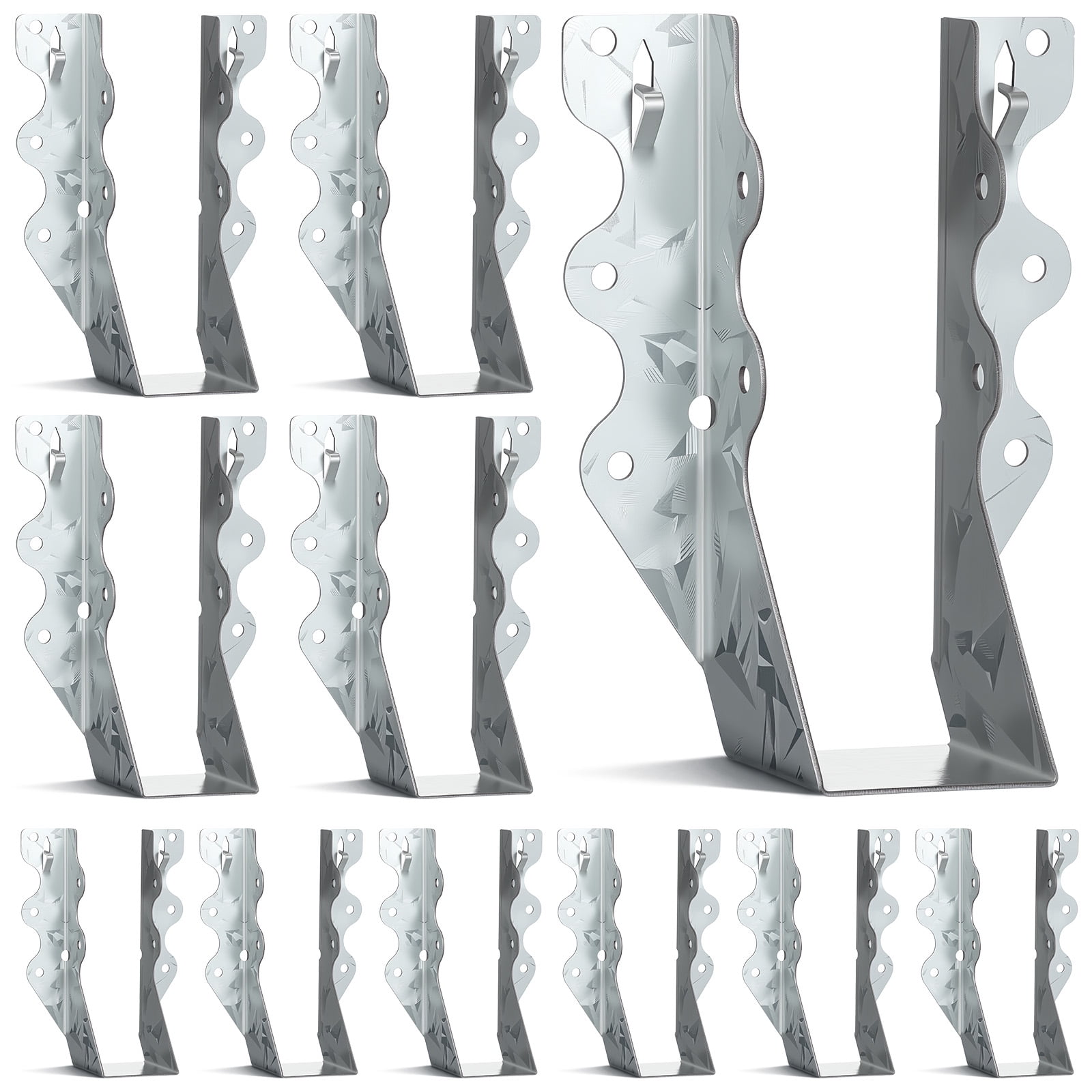 PTOOTP 20Pcs Wood Beam Hanger Brackets with Galvanized Finish for Outdoor Joist Support