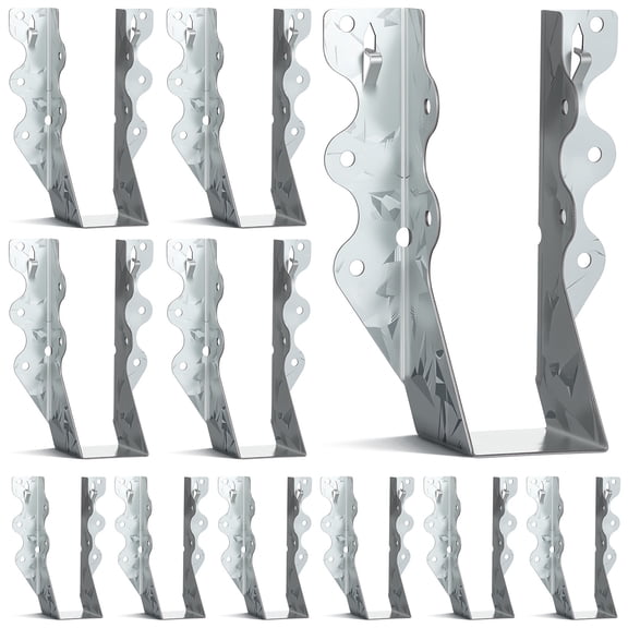 PTOOTP 20Pcs Galvanized Steel Joist Hanger Brackets with Face Mount for Wood Floor Deck Support