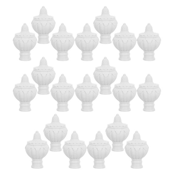 PTOOTP 20Pcs White Plastic Curtain Rod Finials Decorative End Caps for Window Curtains