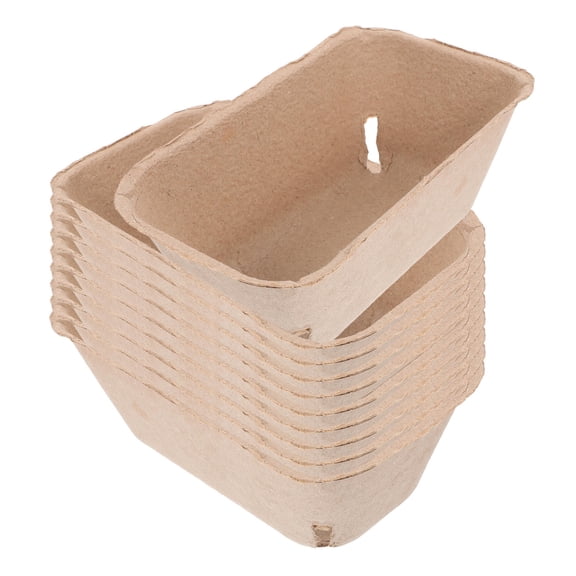 PTOOTP Paper Pulp Berry Baskets Beige Portable Storage for Fridge 20Pcs