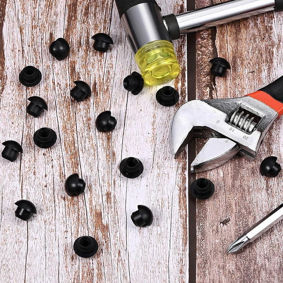 PTOOTP 20Pcs Rubber Hydraulic Filler Bung Floor Jack Oil Reservoir Filler Plugs Black