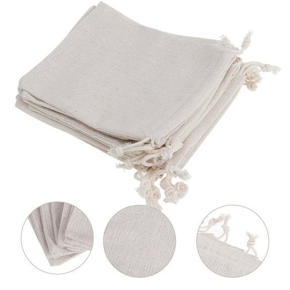 PTOOTP Cotton Drawstring Jewelry Bags Beige Pouches for Storage and Packaging, 20 Pieces Set