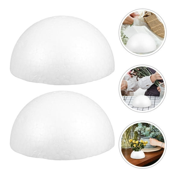 PTOOTP 20Pack Lightweight White Polystyrene Foam Hemispheres for Floral Crafting
