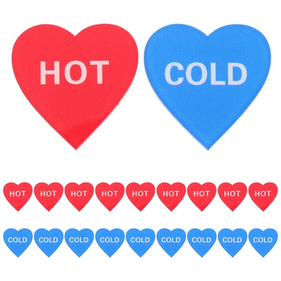 PTOOTP Hot Cold Faucet Labels Heart Shape Acrylic Water Temperature Indicator 20pcs