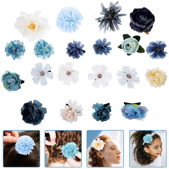 PTOOTP 20pcs Flower Hair Clips Hair Barrettes Silk for Women Weddings Parties