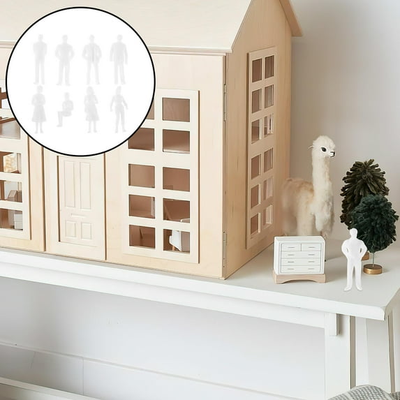 PTOOTP 25 Pieces White Plastic Miniature People Figures Model Set for Crafts, Dioramas, and Collectibles