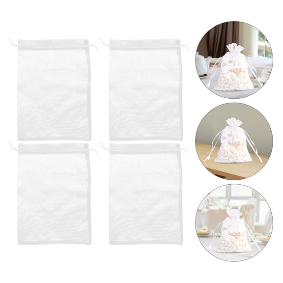 PTOOTP 25pcs White Organza Wedding Favor Bags Reusable Cookie Boxes Packaging for Wedding Events and Party Supplies