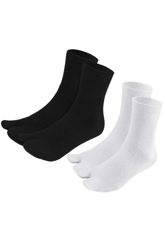 2Pairs Non Skid Silicone Toe Socks Assorted Color Breathable Toe Separator Socks for Travel