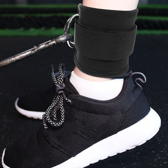 PTOOTP 2Pcs Black Ankle Bands for Cable Machine Leg Training Durable and Easy to Use