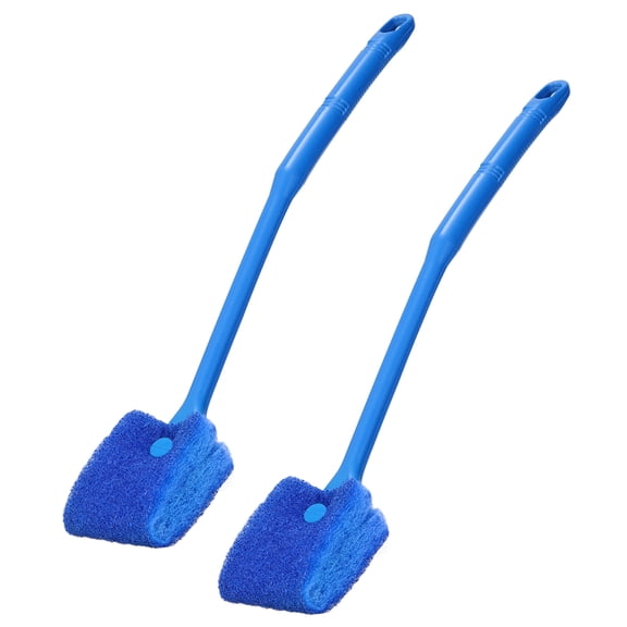 PTOOTP Aquarium Scrubber Fish Tank Brush Blue Durable Anti-Scratch 2Pcs