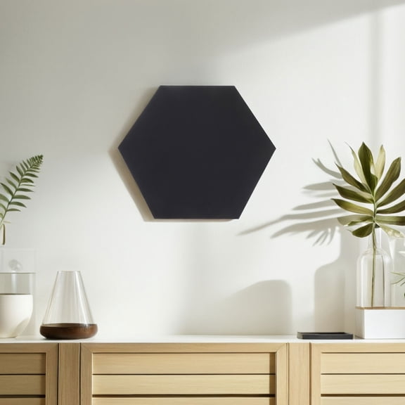 PTOOTP Set of 2 Black Hexagon Canvas Boards with Wood Frame and Linen for Painting, Drawing, and Art Projects
