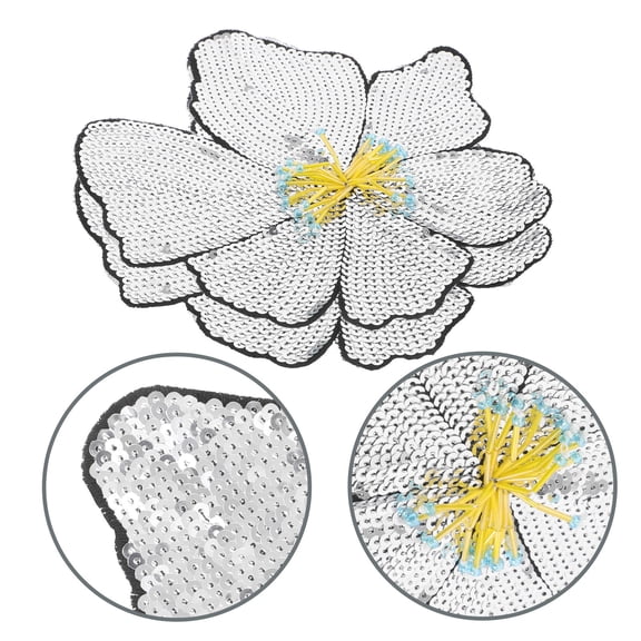 PTOOTP Handmade Beaded Floral Applique Decorations, Multi-Color Plastic Embellishments, 2 Pieces for Crafting, Projects and Sewing
