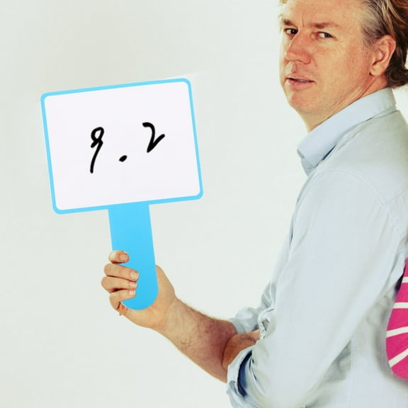 PTOOTP 2-Pack Blue Erasable Whiteboard Paddles Foam Lightweight Meeting and Party Tools for Office and Classroom