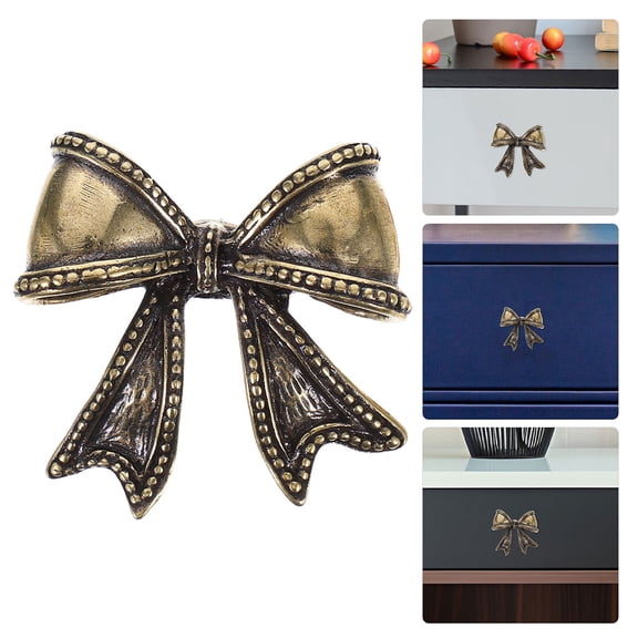 PTOOTP Elegant Brass Door Handles Light Brown Bowknot Versatile Use for Home