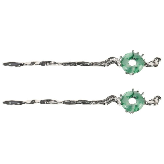 PTOOTP hair sticks for buns Smooth Edges to Prevent Hair Damage Silver Women Parties 2pcs