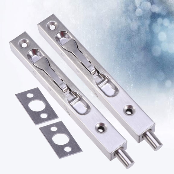 PTOOTP 2-Pack Stainless Steel Spring Latch Door Locks for Workshop Doors, Cabinets, Storage, and Garage Security Hardware