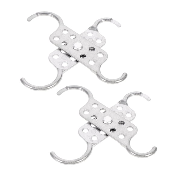 PTOOTP Silver Aluminum Hasp Double-Ended 8 Holes Padlock Safety for Home 2Pcs