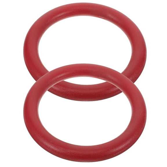 PTOOTP 2Pcs Fitness Gymnastics Rings for Indoor Sports Red Round Shape