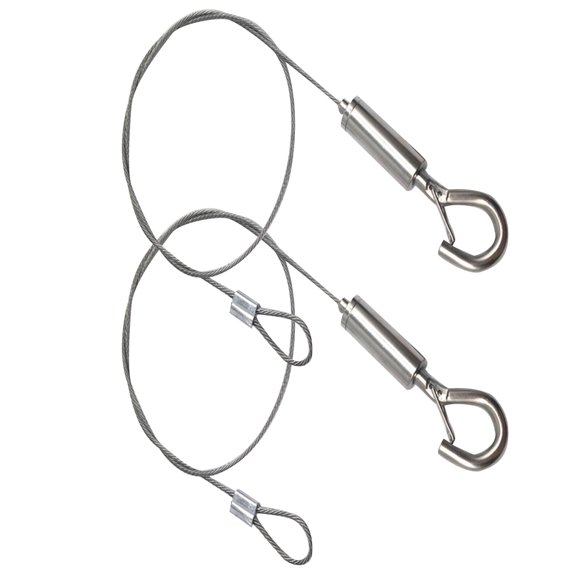PTOOTP 2Pcs Hanging Cable Wire Stainless Steel Silver for LED Lamp Banner and Light Box Display