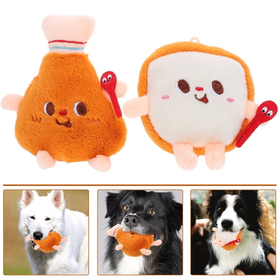 PTOOTP Aggressive Chewer Toys Teeth Cleaning Plush 2Pcs