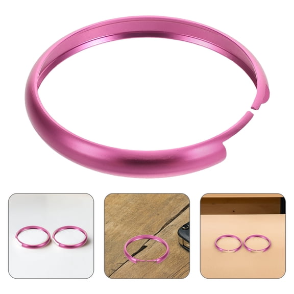 PTOOTP Metal Key Pendant Set, Aluminum Alloy Vehicle Keychain Decoration, Violet Color, 2 Pieces