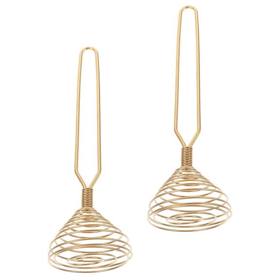 PTOOTP Golden Stainless Steel Egg Whisk, Easy to Use, Fast Mixing, Kitchen Tool, 2Pcs