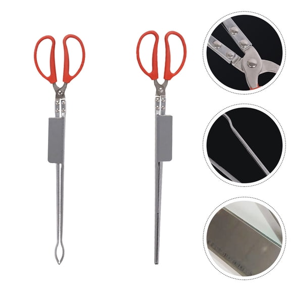 PTOOTP 2Pcs Stainless Steel Crab Tongs Metal Eel Clip for Fishing, Barbecue, Camping, Outdoor Cooking Tools