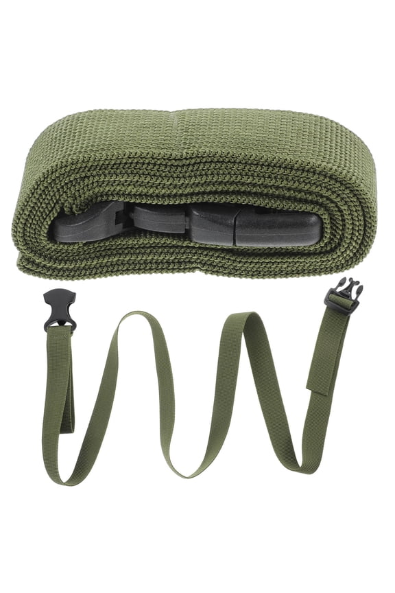 Adjustable Olive Green Luggage Straps for Backpacks, Suitcases, with Buckles