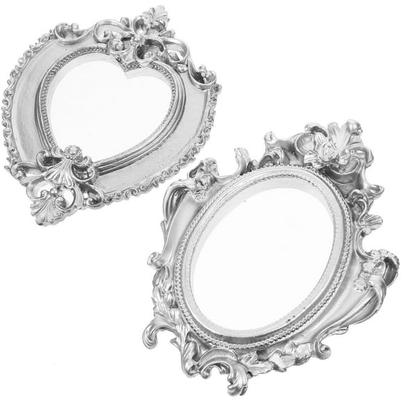 PTOOTP 2-Pack Heart Shaped Mini Picture Frames Resin Collage Photo Frame Set for Home Decor