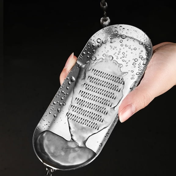 PTOOTP  2Pcs Stainless Steel Garlic Mincer Ginger Grinder Multipurpose Grinding Spoon Concave Design Kitchen Tool