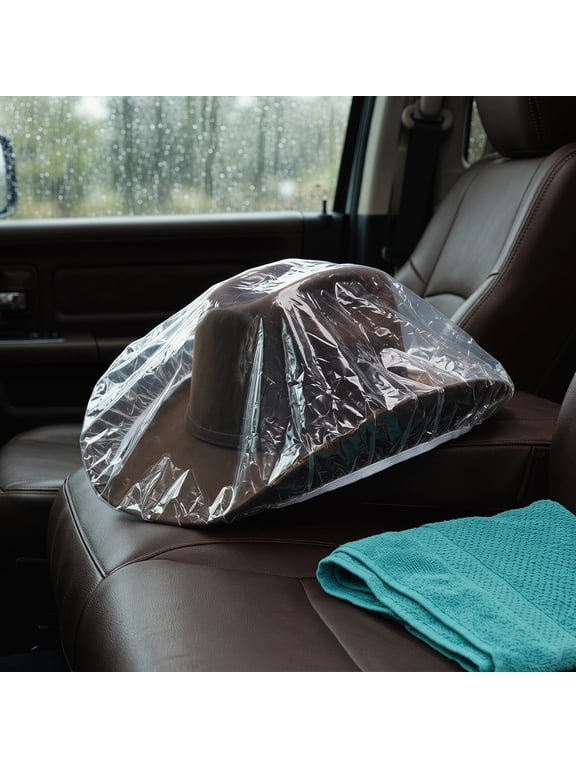Clear Plastic Cowboy Hat Protector for Dust and Rain Protection 2Pcs