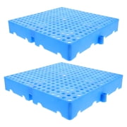 PTOOTP Blue Waterproof Plastic Pallet for Warehouse with Improved Ventilation and Dust Reduction 2Pcs