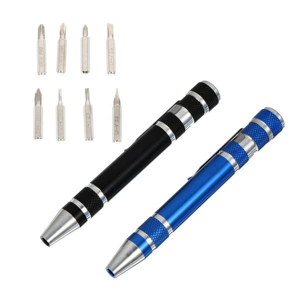 PTOOTP 2Pcs Metal Pen Screwdriver Compact Design with Engraved Grip